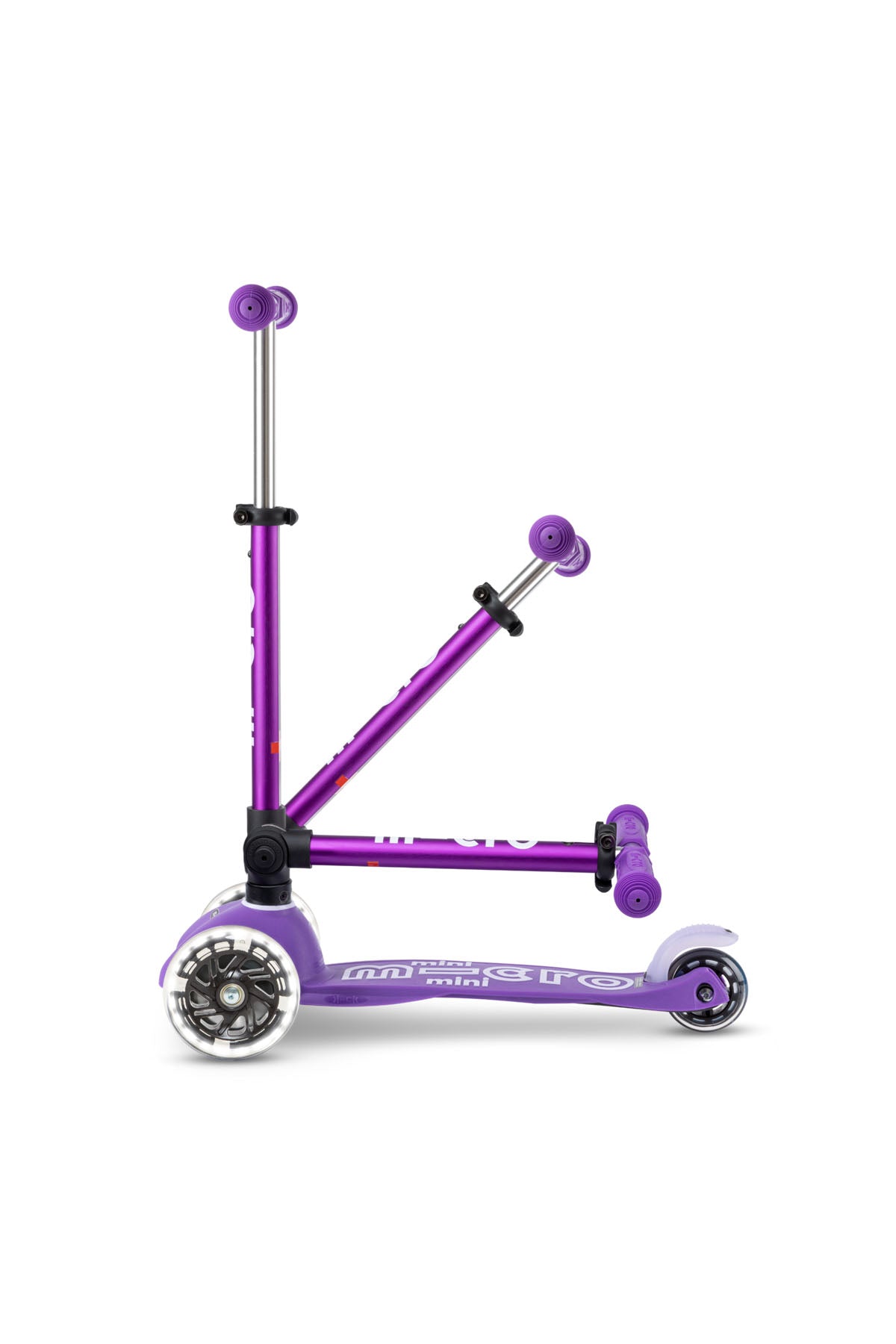 Micro Mini Deluxe Foldable 3 Tekerlekli Scooter Led Mor
