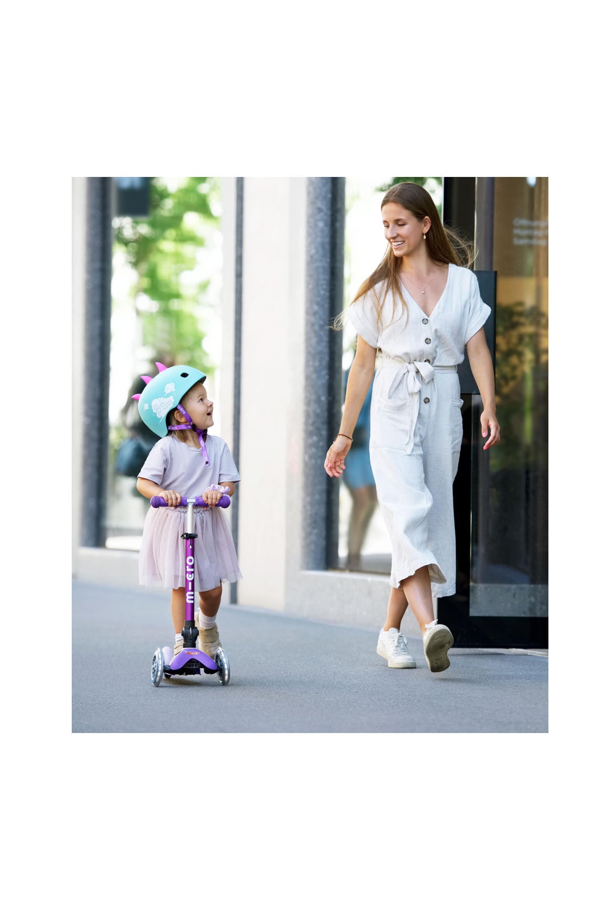Micro Mini Deluxe Foldable 3 Tekerlekli Scooter Led Mor
