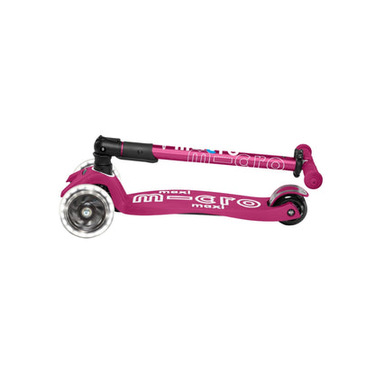 Micro Maxi Scooter Deluxe Foldable 3 Tekerlekli Scooter LED Berry Red