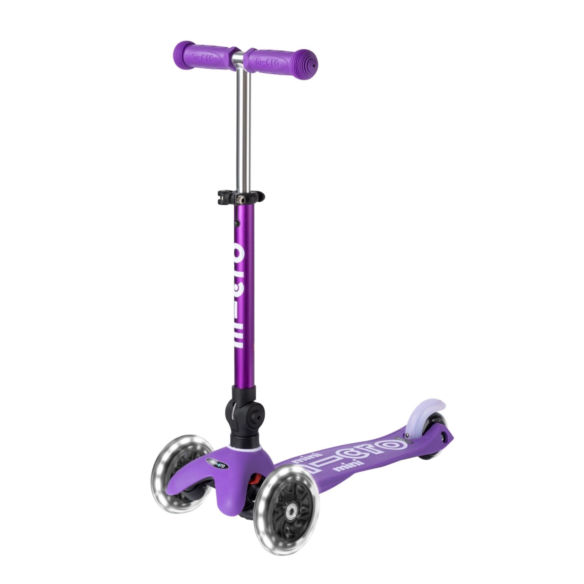 Micro Mini Deluxe Foldable 3 Tekerlekli Scooter  Led Mor