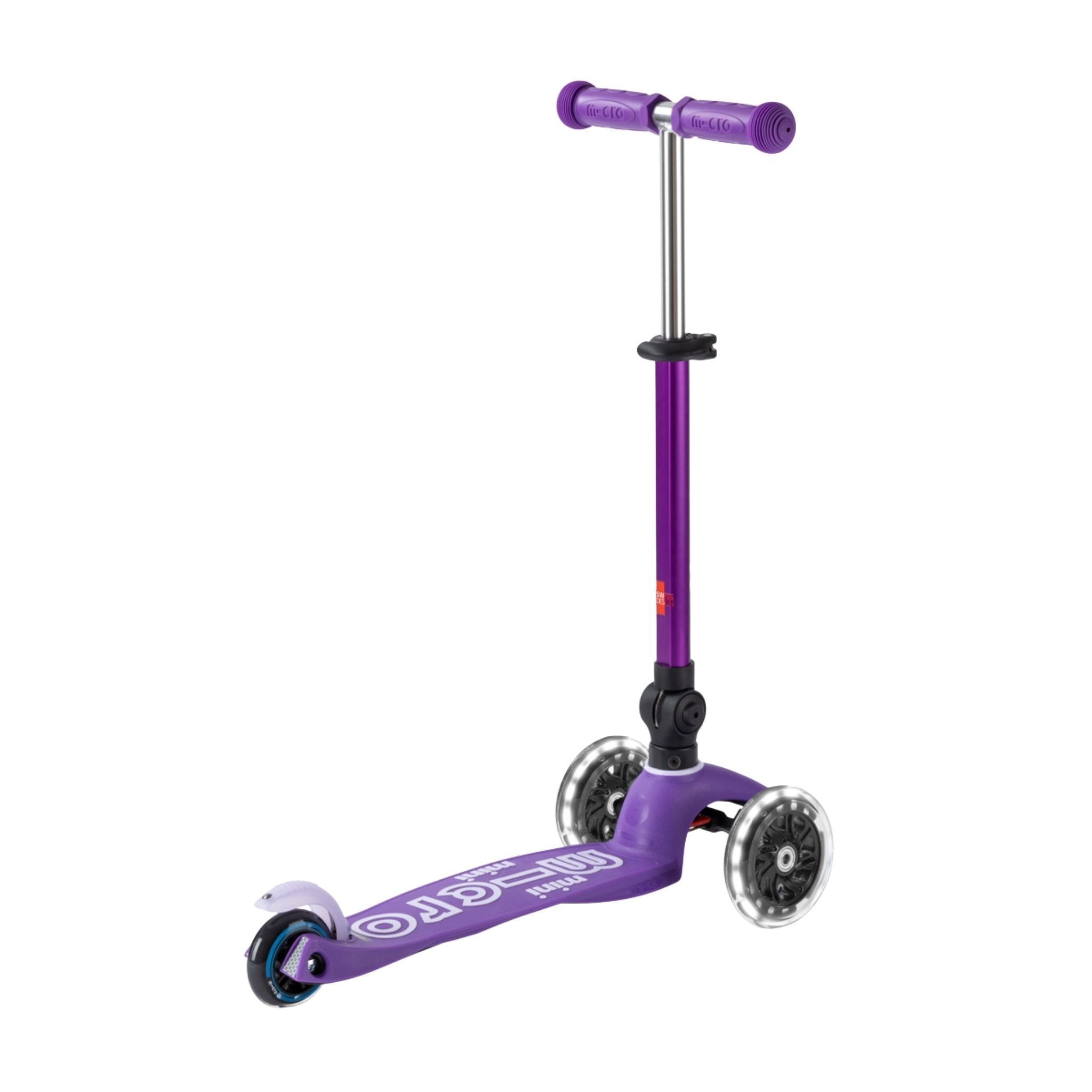 Micro Mini Deluxe Foldable 3 Tekerlekli Scooter  Led Mor