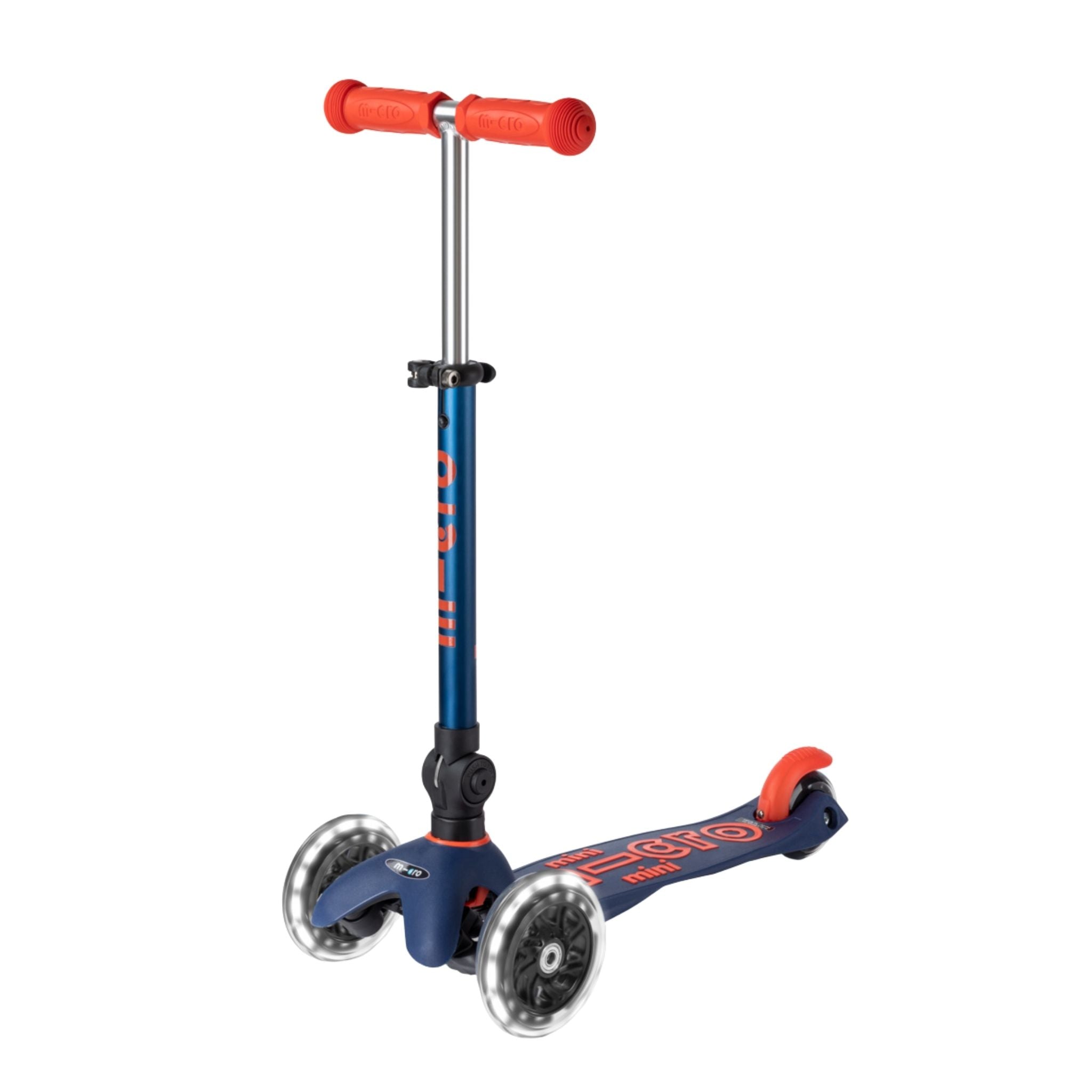 Micro Mini Deluxe Foldable 3 Tekerlekli Scooter LED Navy Blue